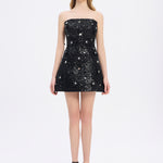 Embroidered Short Evening Dress - 2011C