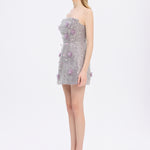 Embroidered Short Evening Dress - 2011C