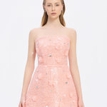 Embroidered Short Evening Dress - 2011C