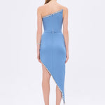 Asymmetric Strapless Neck Slit Evening Dress - 1011C