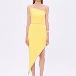 Asymmetric Strapless Neck Slit Evening Dress - 1011C
