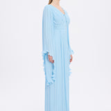 Judge Collar Bat Sleeve Long Evening Dress - 1022C