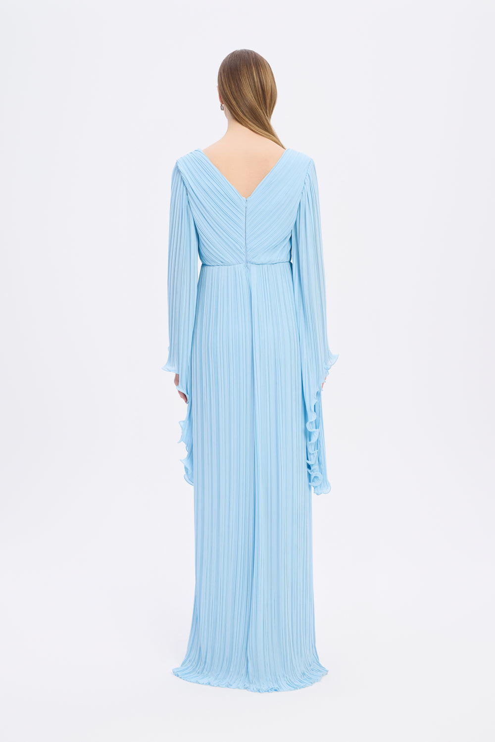 Judge Collar Bat Sleeve Long Evening Dress - 1022C