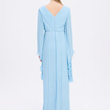 Judge Collar Bat Sleeve Long Evening Dress - 1022C