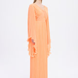 Judge Collar Bat Sleeve Long Evening Dress - 1022C