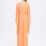 Judge Collar Bat Sleeve Long Evening Dress - 1022C