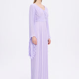 Judge Collar Bat Sleeve Long Evening Dress - 1022C