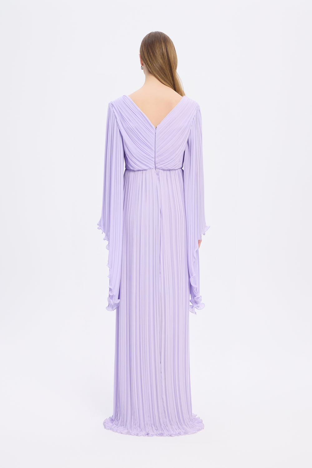 Judge Collar Bat Sleeve Long Evening Dress - 1022C
