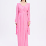 Judge Collar Bat Sleeve Long Evening Dress - 1022C