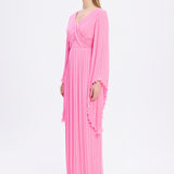 Judge Collar Bat Sleeve Long Evening Dress - 1022C