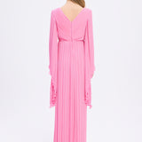 Judge Collar Bat Sleeve Long Evening Dress - 1022C