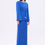 Stone Embroidery Detailed Evening Dress & Jacket Set - 9018C