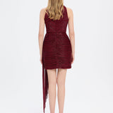 Mini Evening Dress with Stone Drape Detail - 9009C