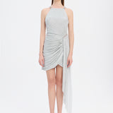 Mini Evening Dress with Stone Drape Detail - 9009C