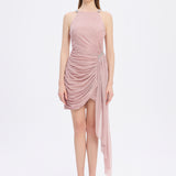 Mini Evening Dress with Stone Drape Detail - 9009C