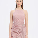 Mini Evening Dress with Stone Drape Detail - 9009C