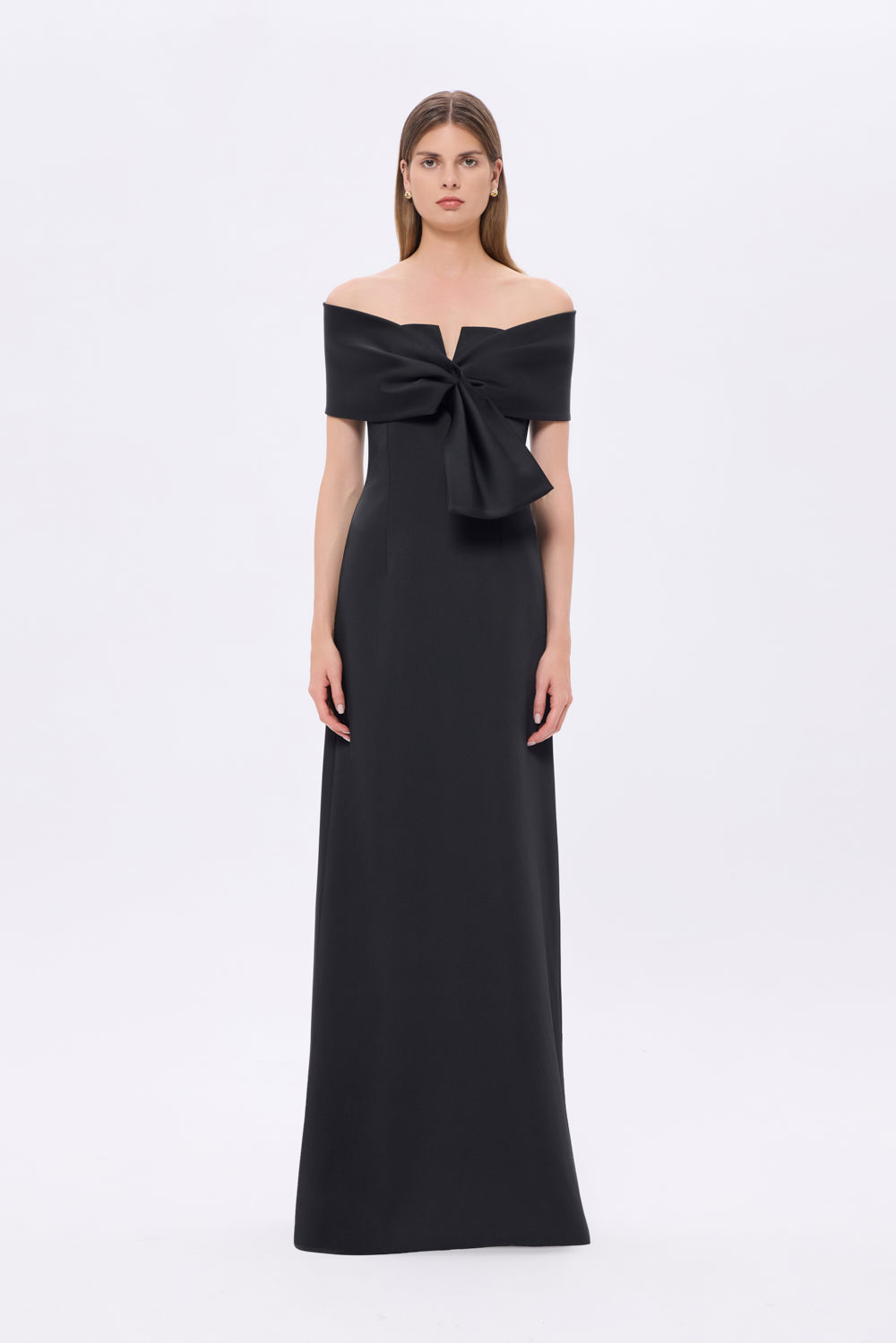 Shawl Strapless Collar Satin Long Evening Dress - 9056C