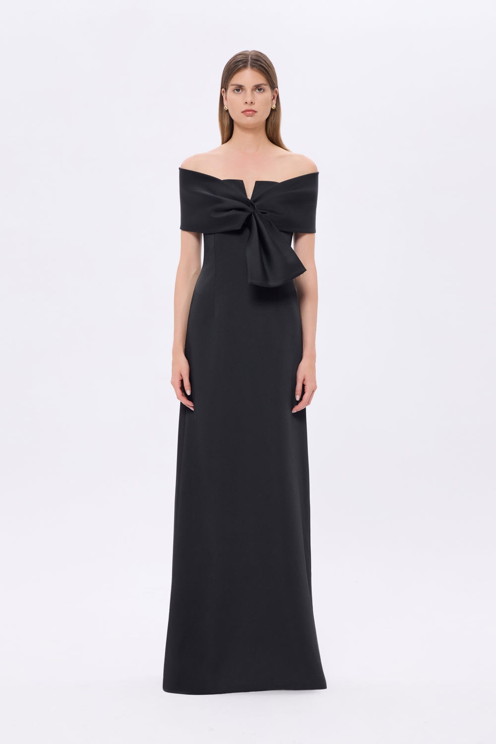 Shawl Strapless Collar Satin Long Evening Dress - 9056C