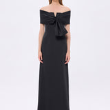 Shawl Strapless Collar Satin Long Evening Dress - 9056C