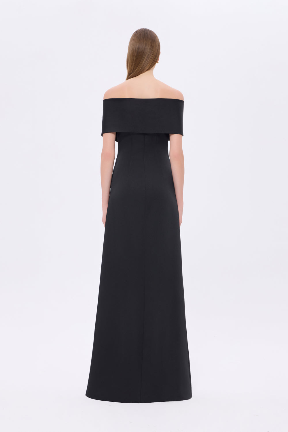 Shawl Strapless Collar Satin Long Evening Dress - 9056C