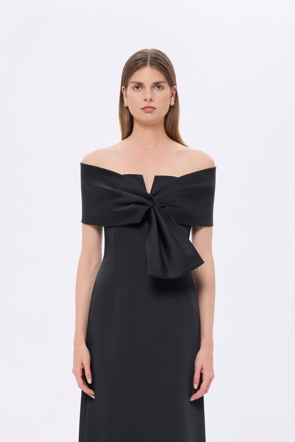 Shawl Strapless Collar Satin Long Evening Dress - 9056C