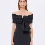 Shawl Strapless Collar Satin Long Evening Dress - 9056C