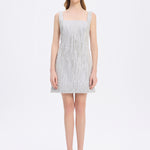 Straps Square Neck Stone Mini Evening Dress - 9172C