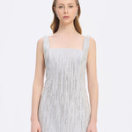 Straps Square Neck Stone Mini Evening Dress - 9172C