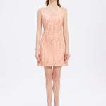 Straps Square Neck Stone Mini Evening Dress - 9172C