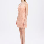Straps Square Neck Stone Mini Evening Dress - 9172C