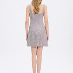Straps Square Neck Stone Mini Evening Dress - 9172C