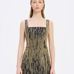Straps Square Neck Stone Mini Evening Dress - 9172C
