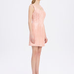 Straps Square Neck Stone Mini Evening Dress - 9172C