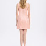 Straps Square Neck Stone Mini Evening Dress - 9172C