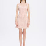 Straps Square Neck Stone Mini Evening Dress - 9172C