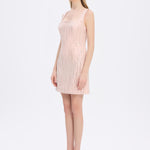 Straps Square Neck Stone Mini Evening Dress - 9172C