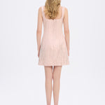 Straps Square Neck Stone Mini Evening Dress - 9172C