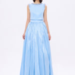 Stone Embroidery Detailed Taffeta Long Evening Dress - 9131C