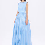 Stone Embroidery Detailed Taffeta Long Evening Dress - 9131C