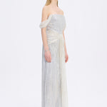 Low Shoulder Strapless Collar Stone Long Evening Dress - 9059C