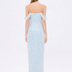 Low Shoulder Strapless Collar Stone Long Evening Dress - 9059C