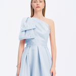 One Shoulder Bow Detail Long Evening Dress - 9062C