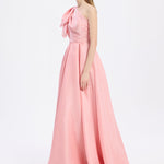 One Shoulder Bow Detail Long Evening Dress - 9062C
