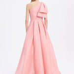 One Shoulder Bow Detail Long Evening Dress - 9062C