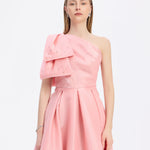 One Shoulder Bow Detail Long Evening Dress - 9062C