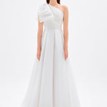 One Shoulder Bow Detail Long Evening Dress - 9062C