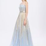 Princess Cut Long Evening Dress - 9039C