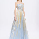 Princess Cut Long Evening Dress - 9039C