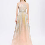Princess Cut Long Evening Dress - 9039C
