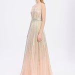 Princess Cut Long Evening Dress - 9039C